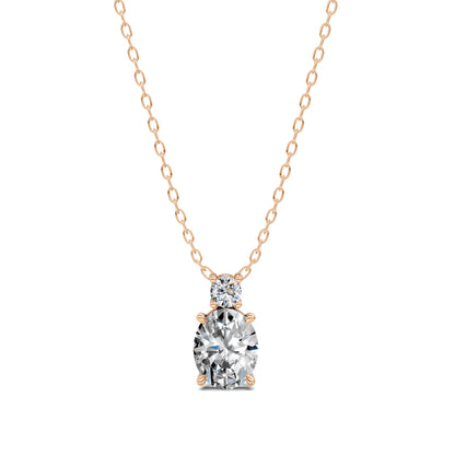 OVAL AND ROUND DIAMOND PENDANT