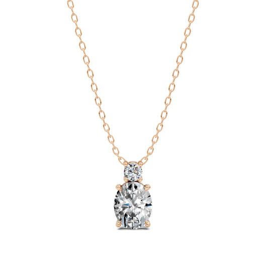 OVAL AND ROUND DIAMOND PENDANT