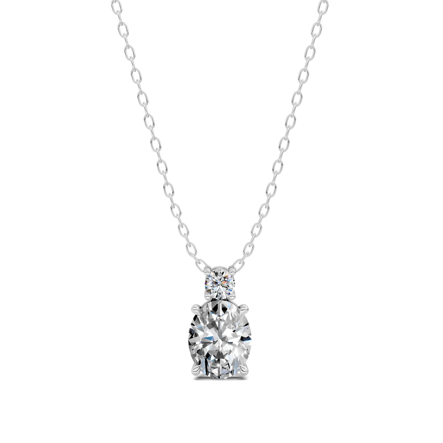 OVAL AND ROUND DIAMOND PENDANT