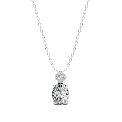 OVAL DIAMOND FLORAL PENDANT