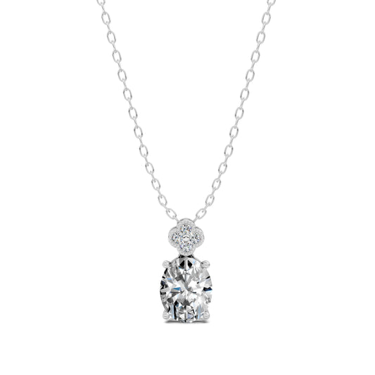OVAL DIAMOND FLORAL PENDANT