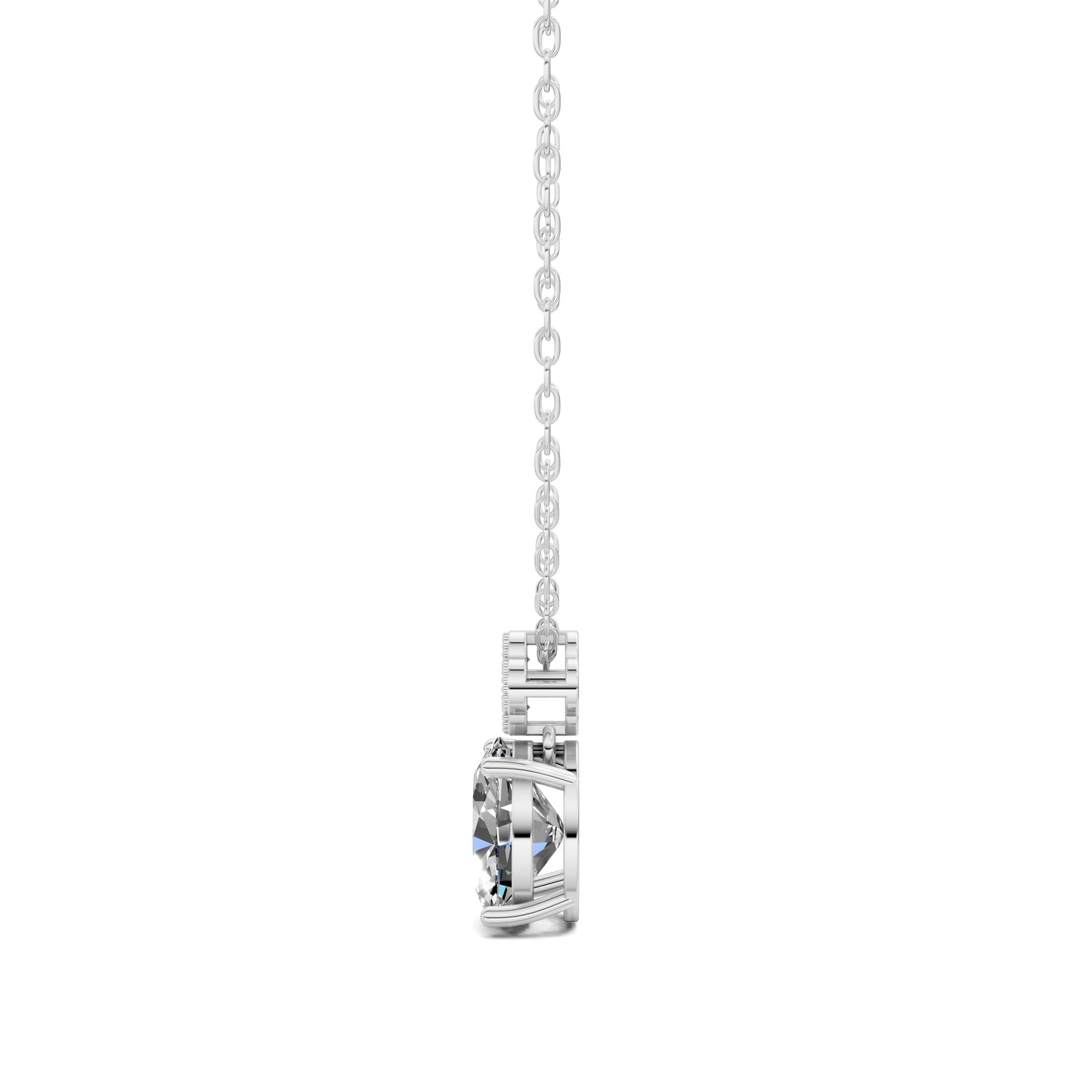 OVAL DIAMOND FLORAL PENDANT