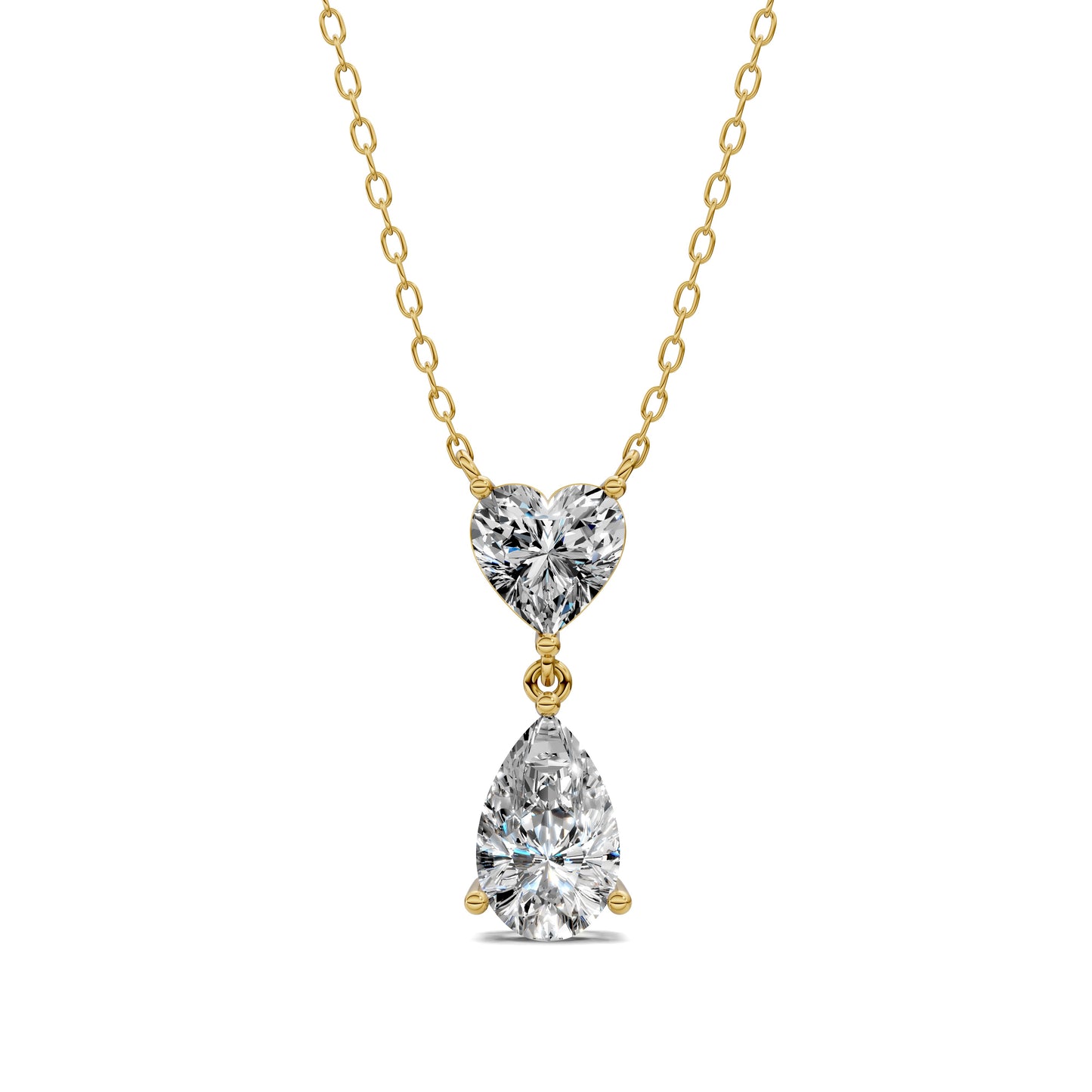 HEART AND PEAR DIAMOND PENDANT