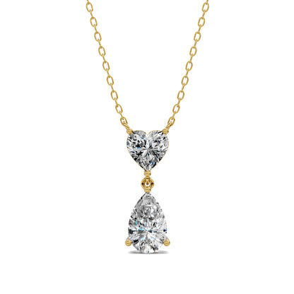 HEART AND PEAR DIAMOND PENDANT