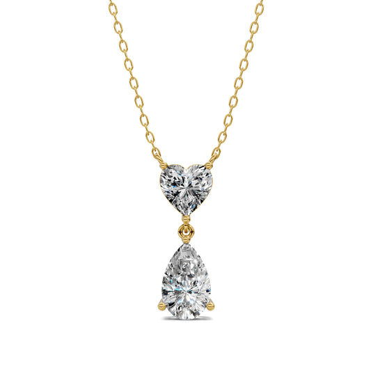 HEART AND PEAR DIAMOND PENDANT