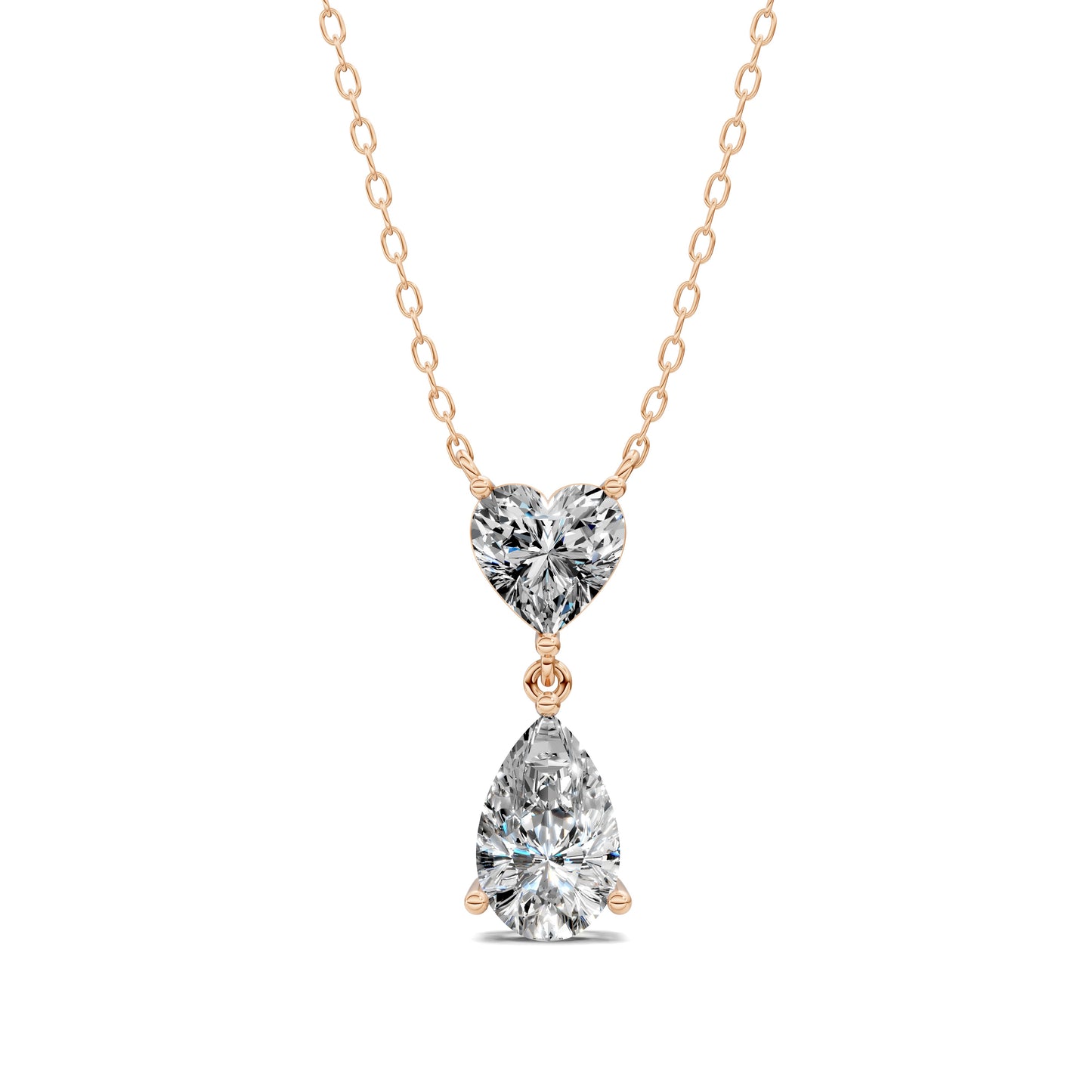 HEART AND PEAR DIAMOND PENDANT
