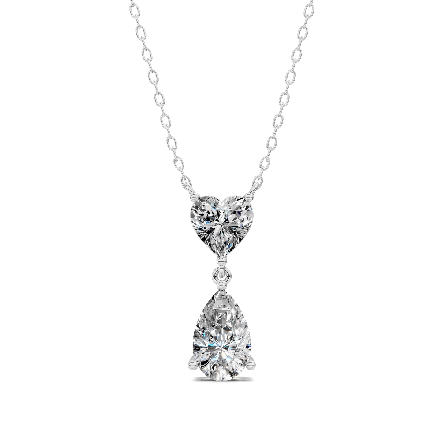 HEART AND PEAR DIAMOND PENDANT
