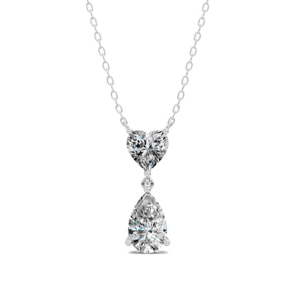 HEART AND PEAR DIAMOND PENDANT