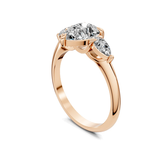 ELARA PEAR THREE-STONE RING
