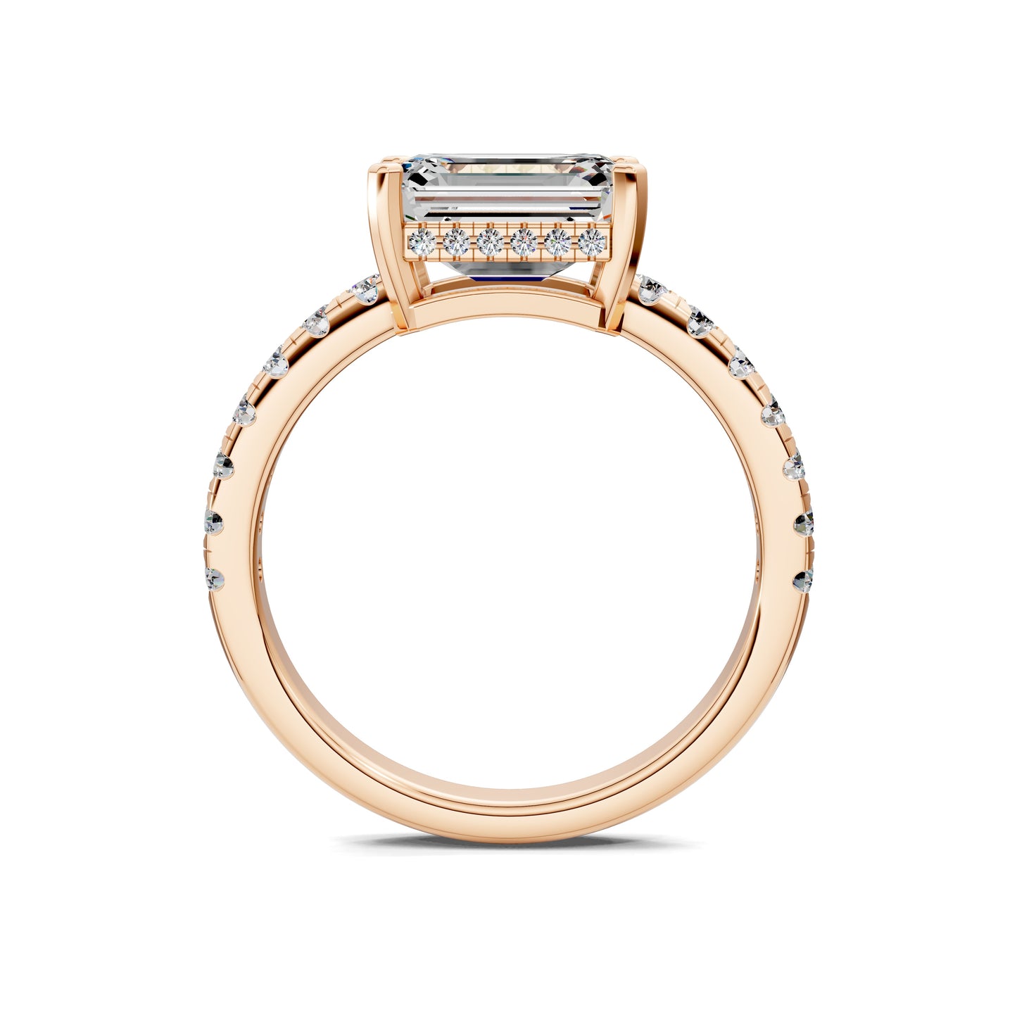 VALORA EAST-WEST EMERALD PAVÉ RING