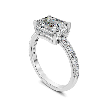 VALORA EAST-WEST EMERALD PAVÉ RING