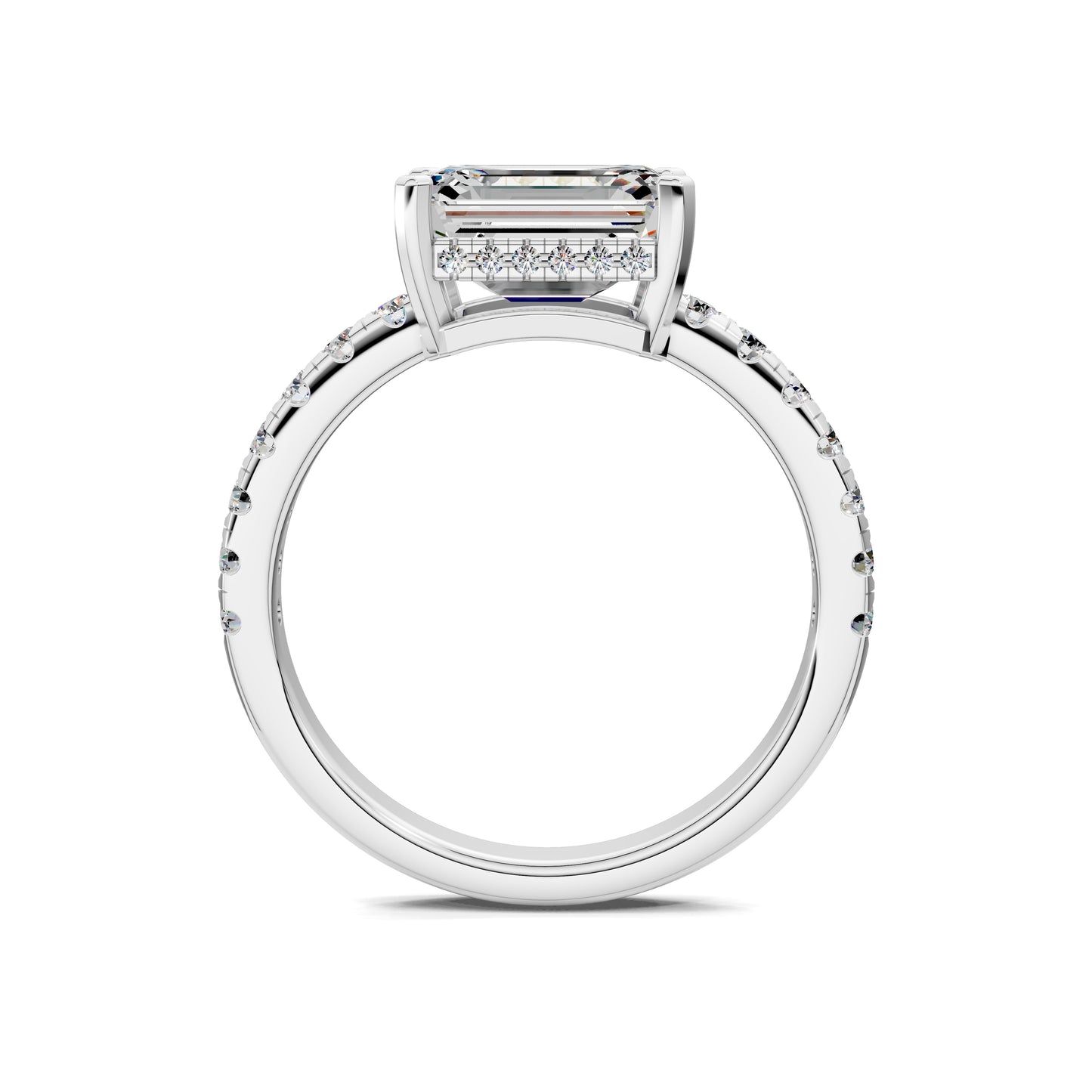 VALORA EAST-WEST EMERALD PAVÉ RING