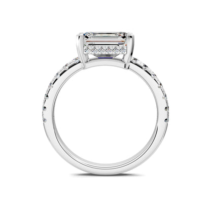 VALORA EAST-WEST EMERALD PAVÉ RING