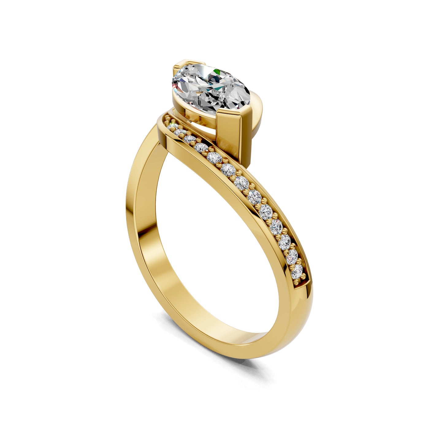 SOLARA EAST WEST MARQUISE PAVÉ RING