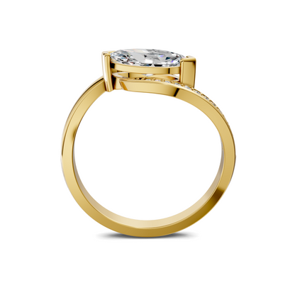 SOLARA EAST WEST MARQUISE PAVÉ RING