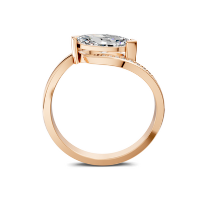 SOLARA EAST WEST MARQUISE PAVÉ RING
