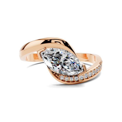 SOLARA EAST WEST MARQUISE PAVÉ RING