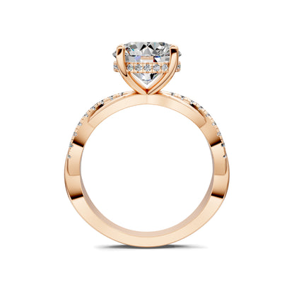 AUREA ROUND BRAIDED PAVÉ RING