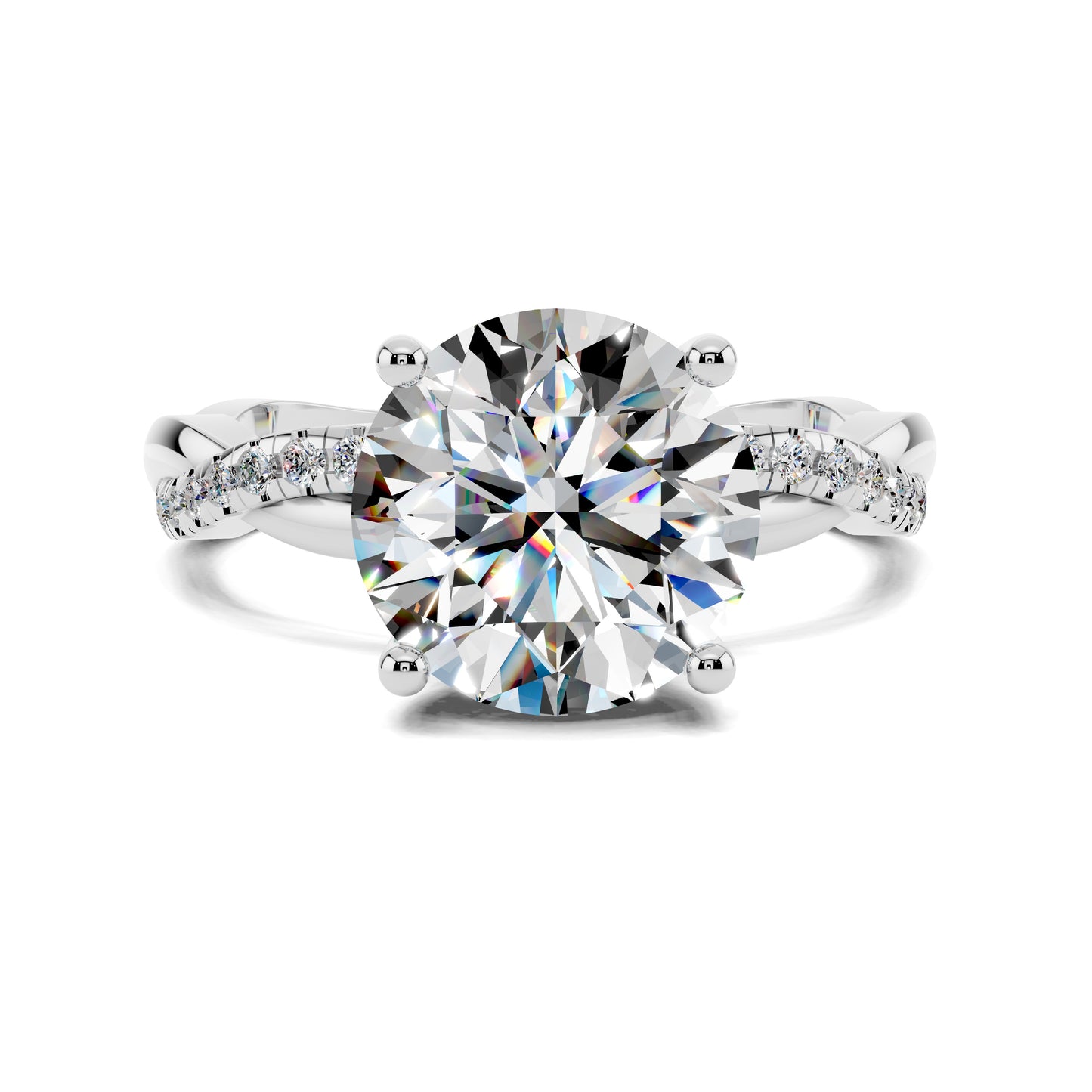 AUREA ROUND BRAIDED PAVÉ RING