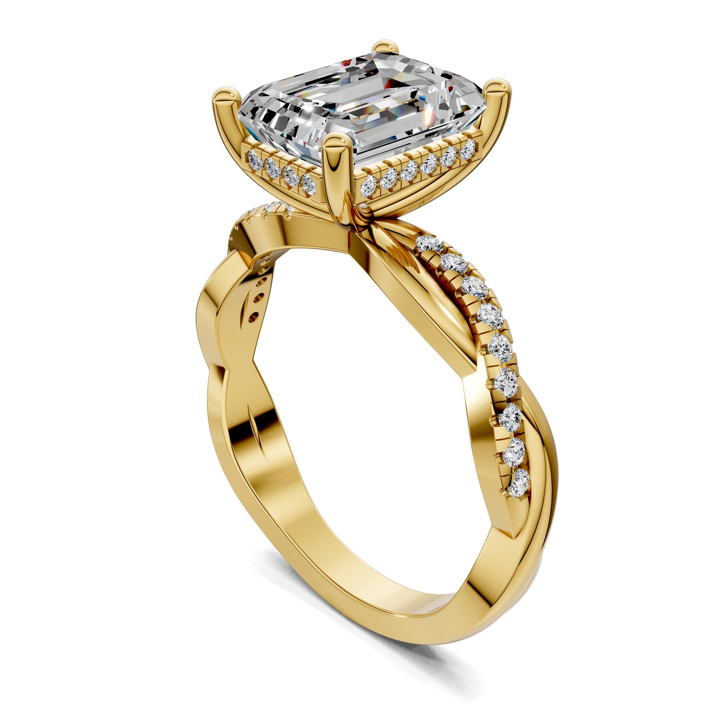 VALORA EMERALD BRAIDED PAVÉ RING