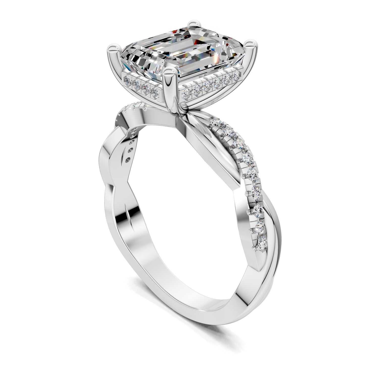 VALORA EMERALD BRAIDED PAVÉ RING