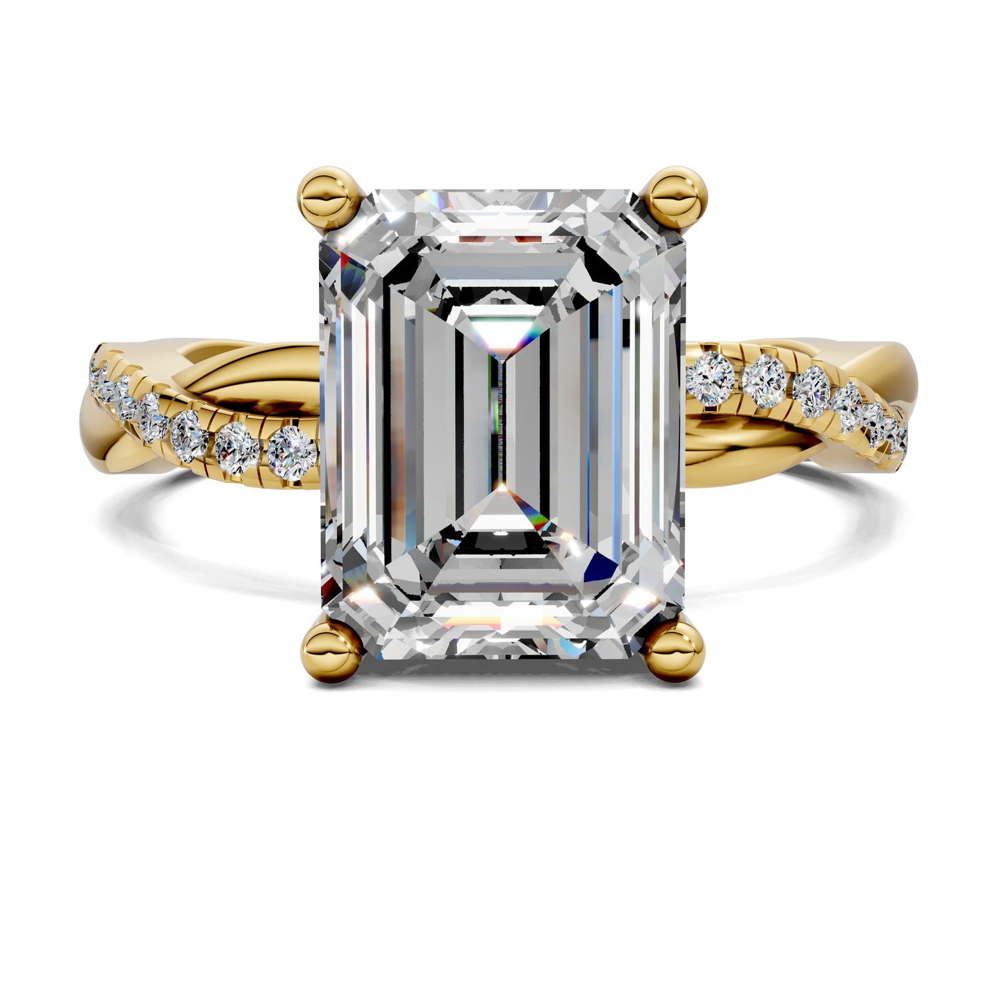 VALORA EMERALD BRAIDED PAVÉ RING