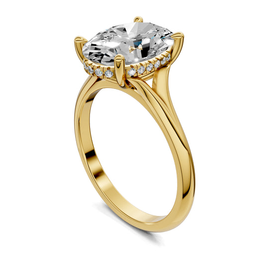 Serena Split Shank Hidden Halo Engagement Ring