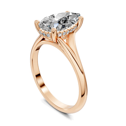 ELARA PEAR HIDDEN HALO RING