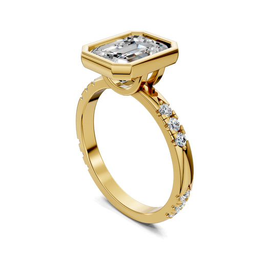 Valora Bezel With Pave Accents Engagement Ring