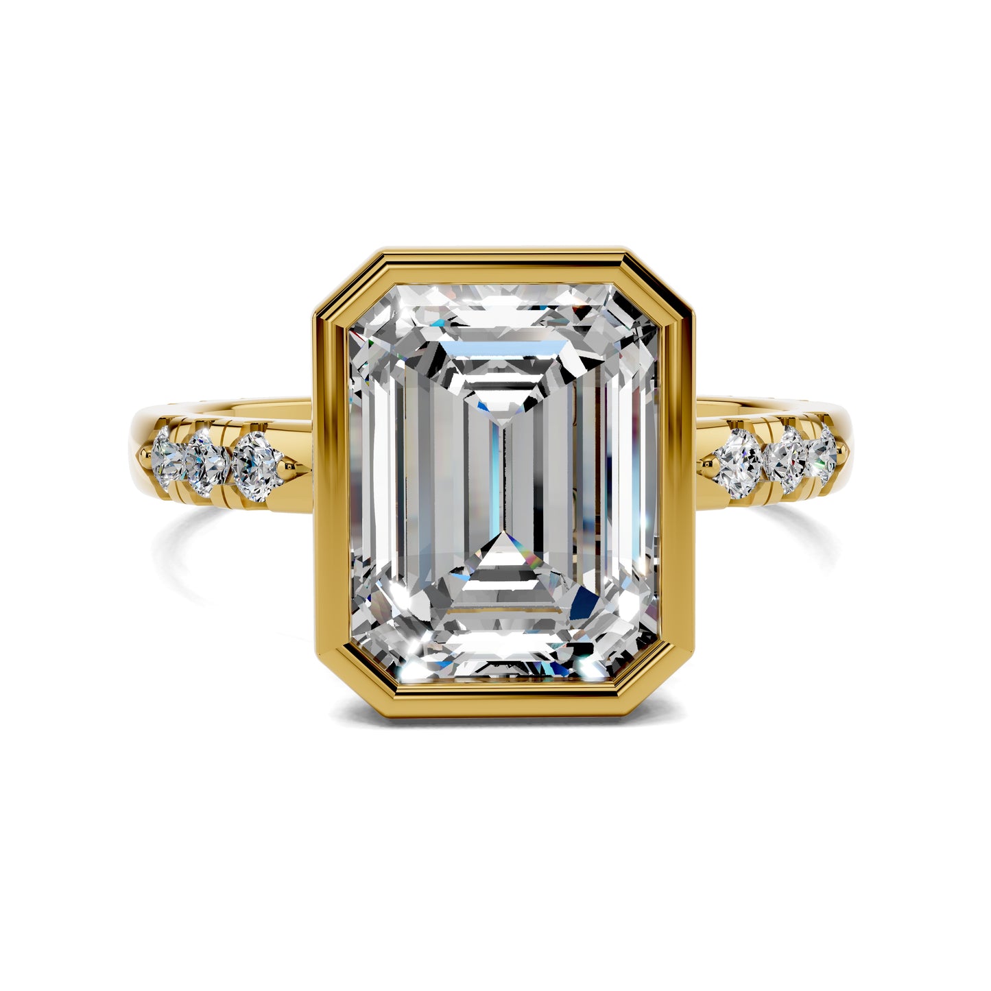 VALORA EMERALD BEZEL ACCENT RING