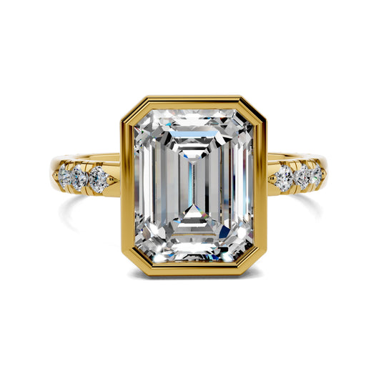 Valora Bezel With Pave Accents Engagement Ring