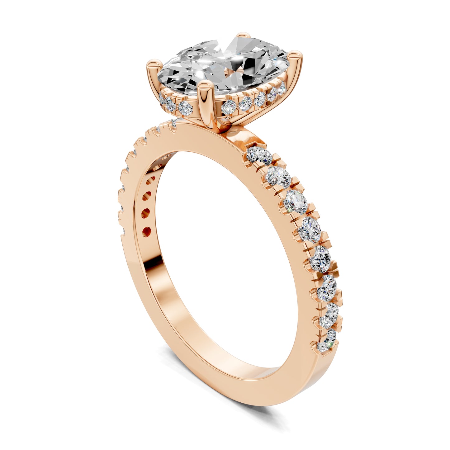 SERENA OVAL PAVÉ HALO RING