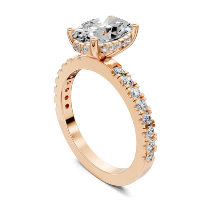 SERENA OVAL PAVÉ HALO RING
