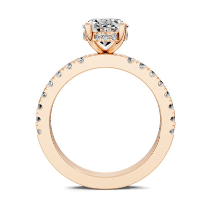 SERENA OVAL PAVÉ HALO RING