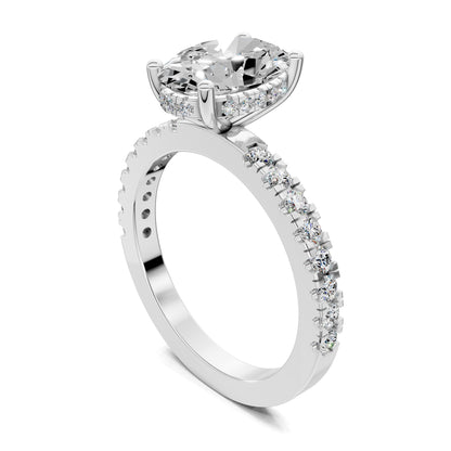 SERENA OVAL PAVÉ HALO RING