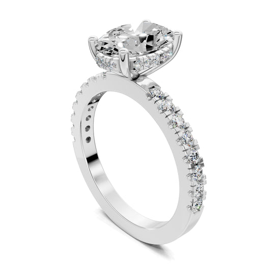 Nova Hidden Halo Pave Engagement Ring