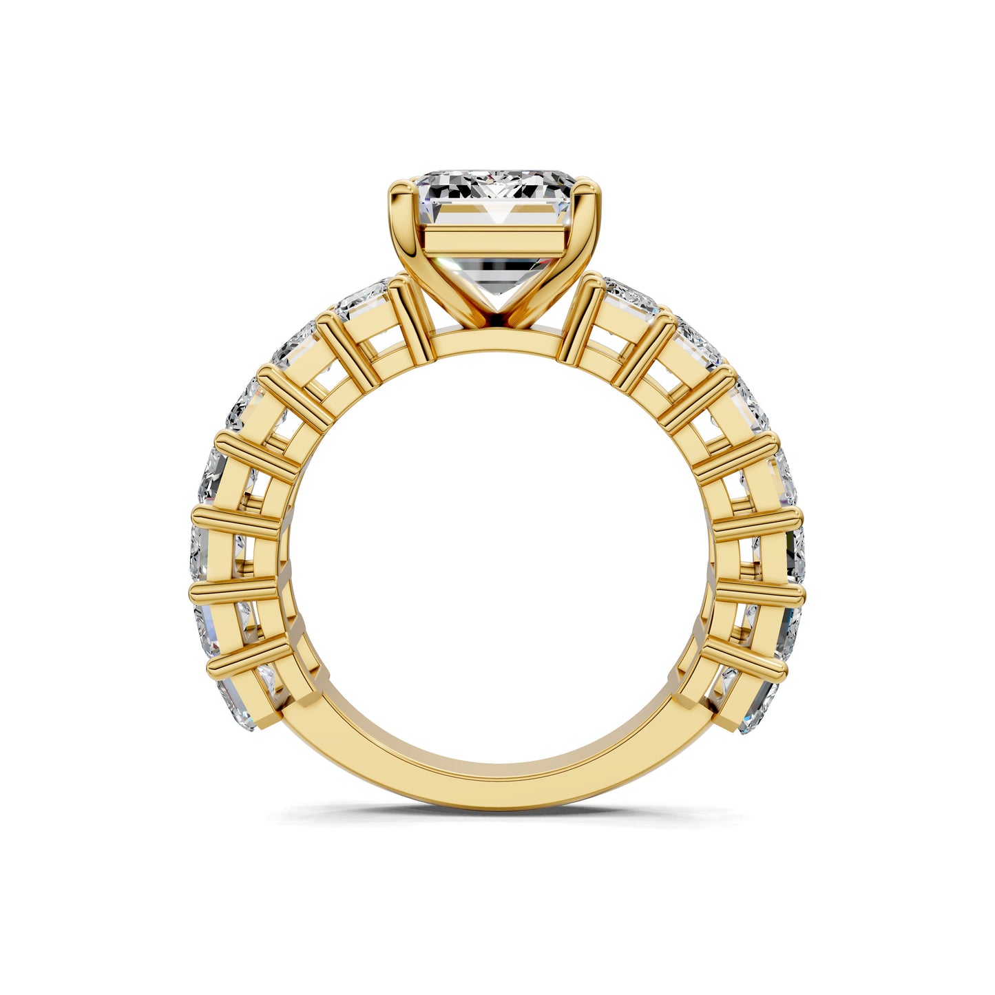 VALORA EMERALD CUT SIDE-STONE RING