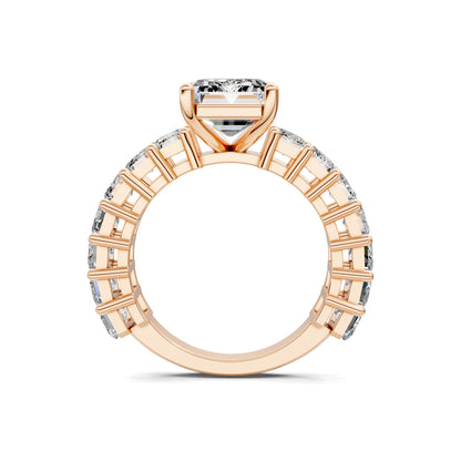 VALORA EMERALD CUT SIDE-STONE RING